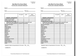 Sew Much Fun Score Sheet: Construction Samples Notebook