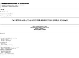 Fan Sizing and Application for Bin Drying/Cooling of Grain