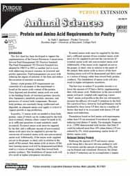 Protein and Amino Acid Requirements for Poultry