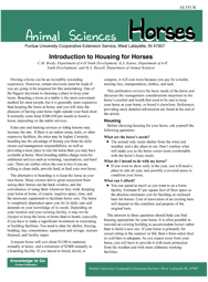 Introduction to Housing for Horses