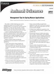 Management Tips for Spring Manure Applications