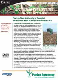 Optimizing Conservation Tillage Systems: Plant-to-Plant Uniformity is Essential for Optimum Yield in No-Till Cont. Corn