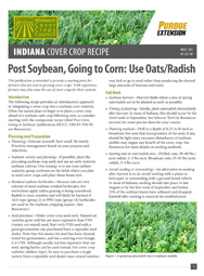 Indiana Cover Crop Recipe: Post Soybean, Going to Corn: Use Oats/Radish