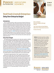 Small-Scale Livestock Enterprises: Dairy Steer Enterprise Budget