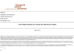 Top Weight Estimates for Sawlog Size Hardwood Timber
