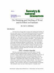 The Shrinking and Swelling of Wood and Its Effect on Furniture