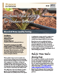 On-farm Food Safety for Produce Growers: Microbial Water Quality testing