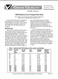 1999 Indiana Corn Composition Data