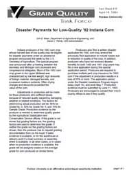 Disaster Payments for Low-Quality '92 Indiana Corn