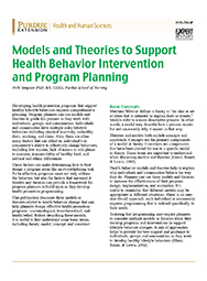 Models and Theories to Support Health Behavior Intervention and Program Planning