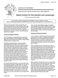 Weed Control for the Garden and Landscape