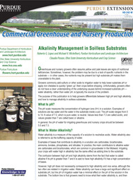 Commercial Greenhouse and Nursery Production: Alkalinity Management in Soilless Substrates