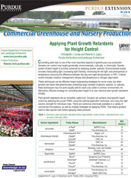 Commercial Greenhouse Production: Applying Plant Growth Retardants for Height Control