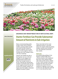 Greenhouse and Indoor Production of Horticultural Crops: Starter Fertilizer Can Provide Substantial Amount of Nutrients in Sub-irrigation