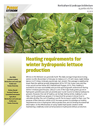 Heating requirements for winter hydroponic lettuce production