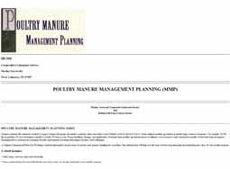 Poultry Manure Management Planning