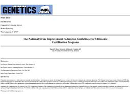The National Swine Improvement Federation Guidelines for Ultrasonic Certification Programs
