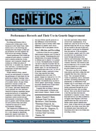 Performance Records and Their Use in Genetic Improvement