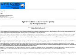 Agriculture's Effect on Environmental Quality: Key Management Issues