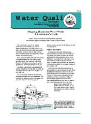 Plugging Abandoned Water Wells: A Landowner's Guide